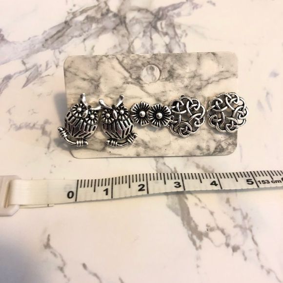 {DORA} dainty owl stud earring set - Picture 2 of 4